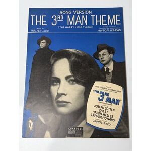 Vintage 1949‎ The 3rd Man Theme Sheet Music Anton Karas Orson Welles Film Noir